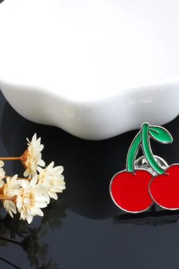 Lipstick Heart Cherry Lip Pins