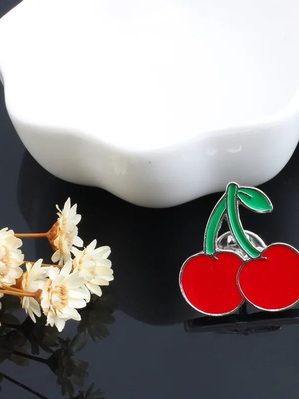 Lipstick Heart Cherry Lip Pins