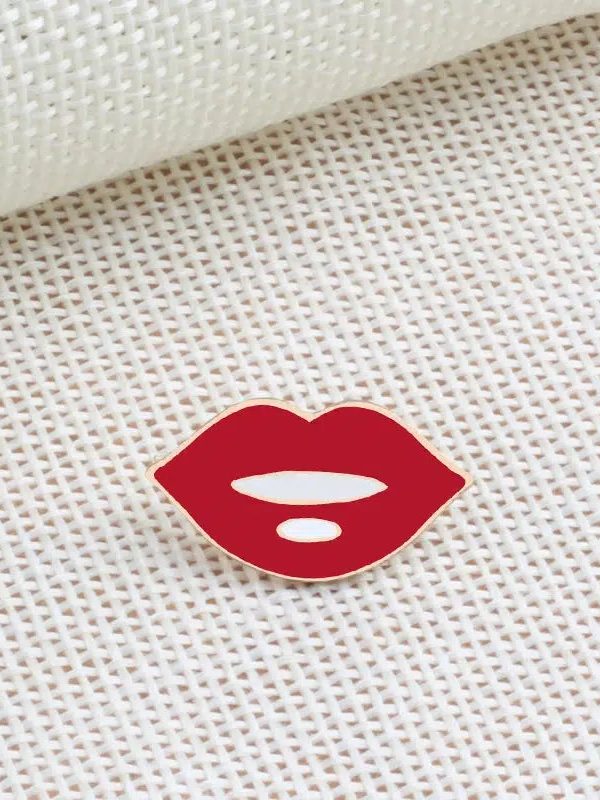 Lipstick Heart Cherry Lip Pins
