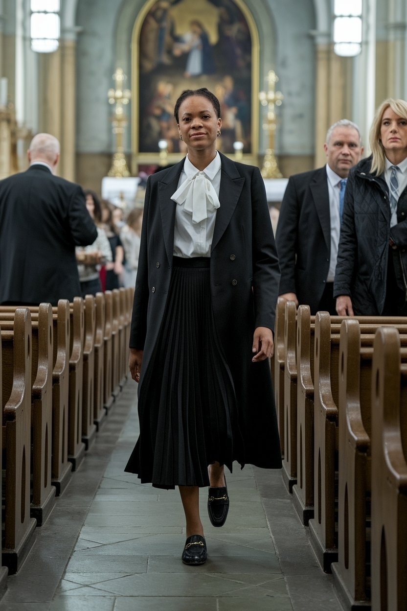 Trendy Loafers Outfit for Black Women at Church outfit idea