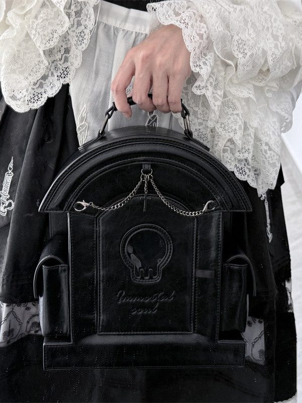 Lolita Gothic Skull Tombstone Ita Bag & Doll Bag