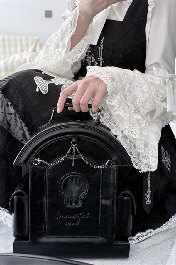 Lolita Gothic Skull Tombstone Ita Bag & Doll Bag