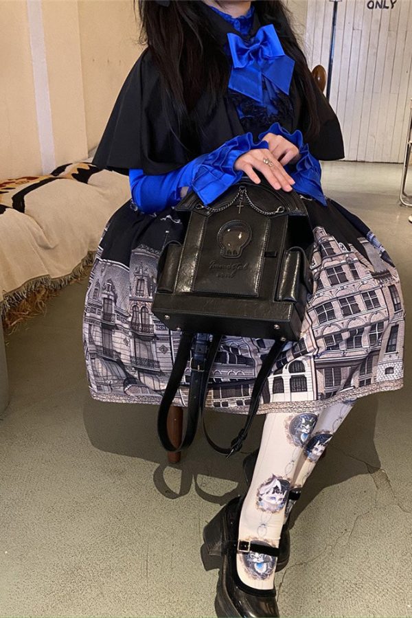 Lolita Gothic Skull Tombstone Ita Bag & Doll Bag