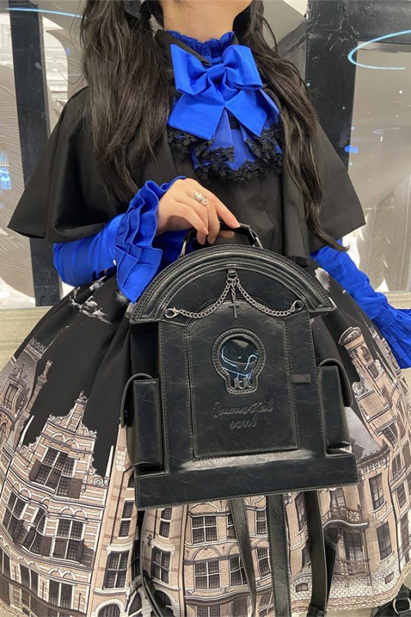 Lolita Gothic Skull Tombstone Ita Bag & Doll Bag
