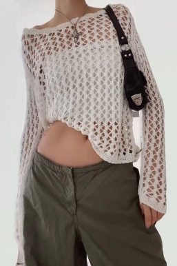 Long Sleeve Fishnet Top