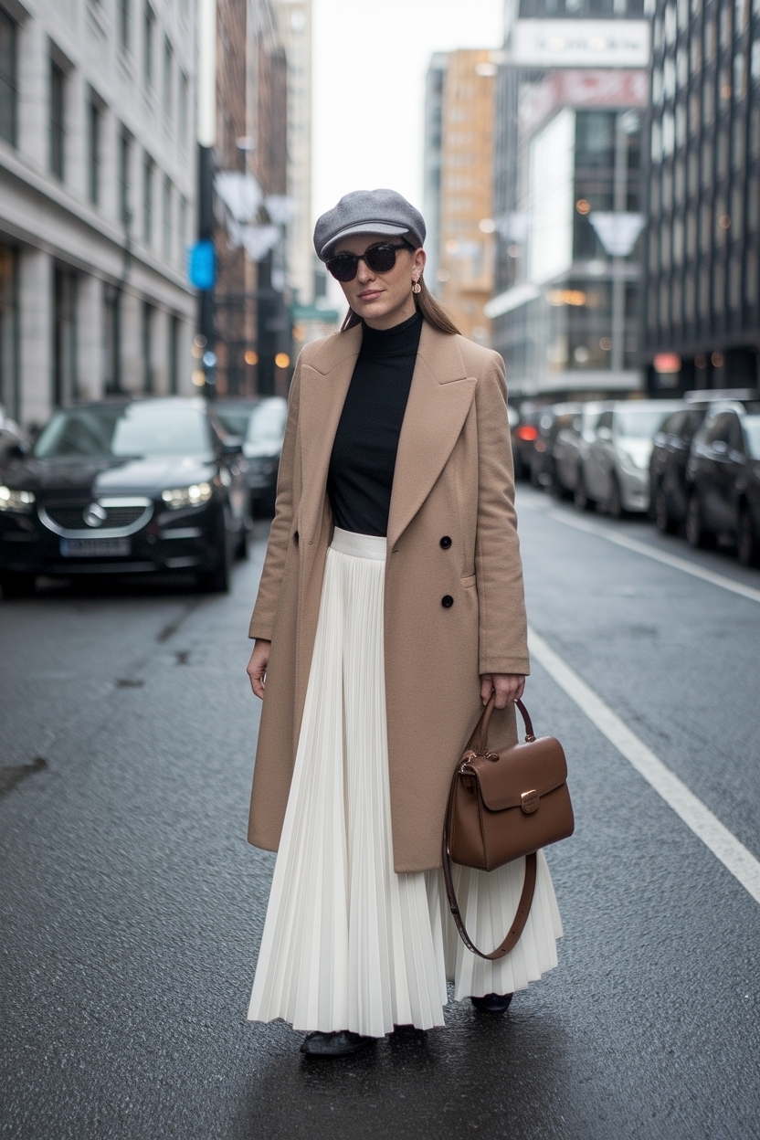 Long White Skirt Outfit Winter: Layering Tips outfit idea