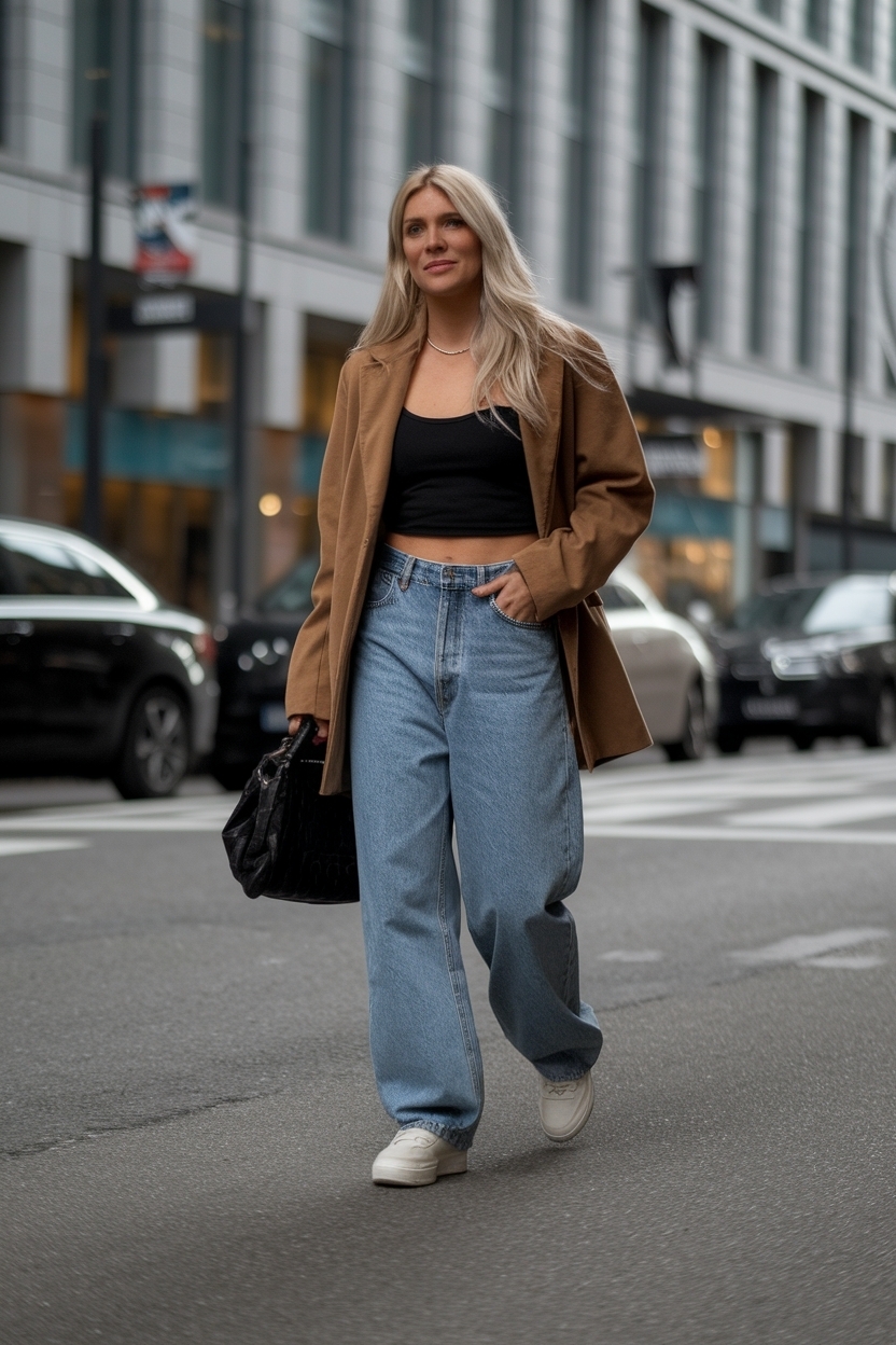 Low Rise Baggy Jeans Outfit for a Relaxed Look outfit idea