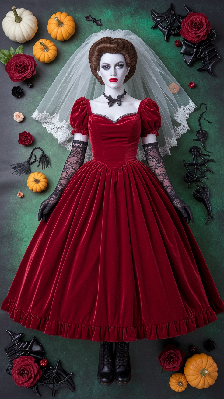 Lydia Deetz Costume Red: A Unique Festival Look outfit idea