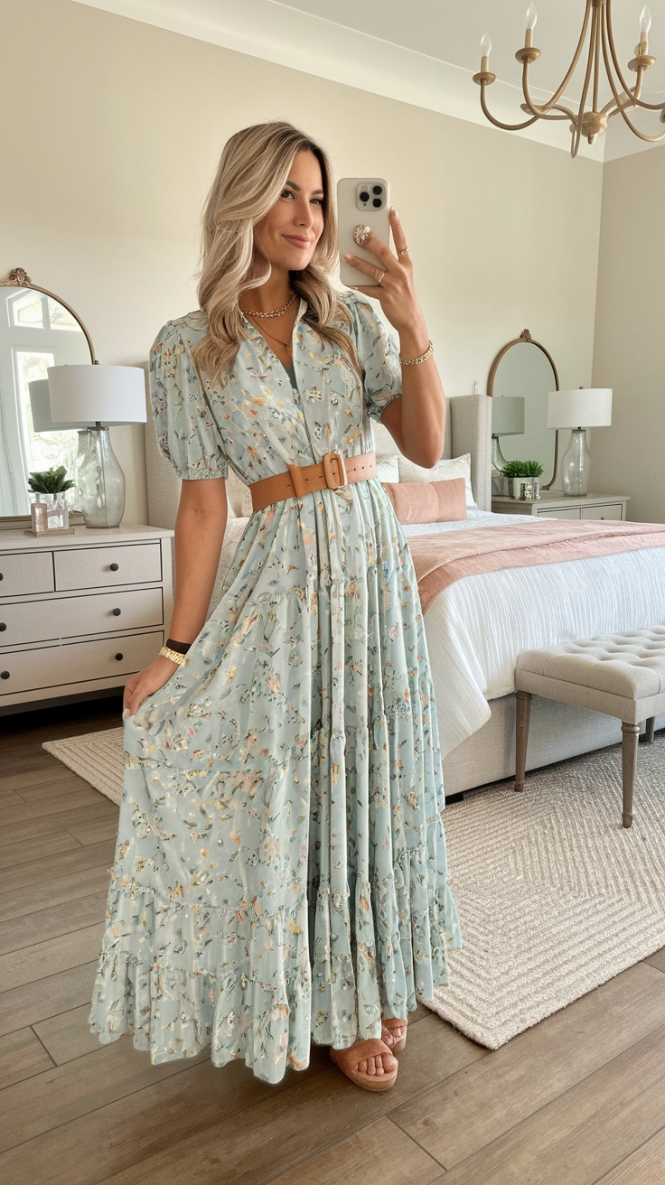 Maxi Dresses with Short Sleeves for Warm Weather Fun outfit idea