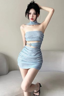 Mermaidcore Glitter Mini Dress