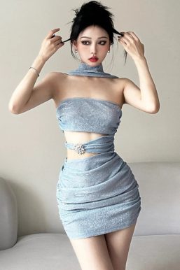 Mermaidcore Glitter Mini Dress