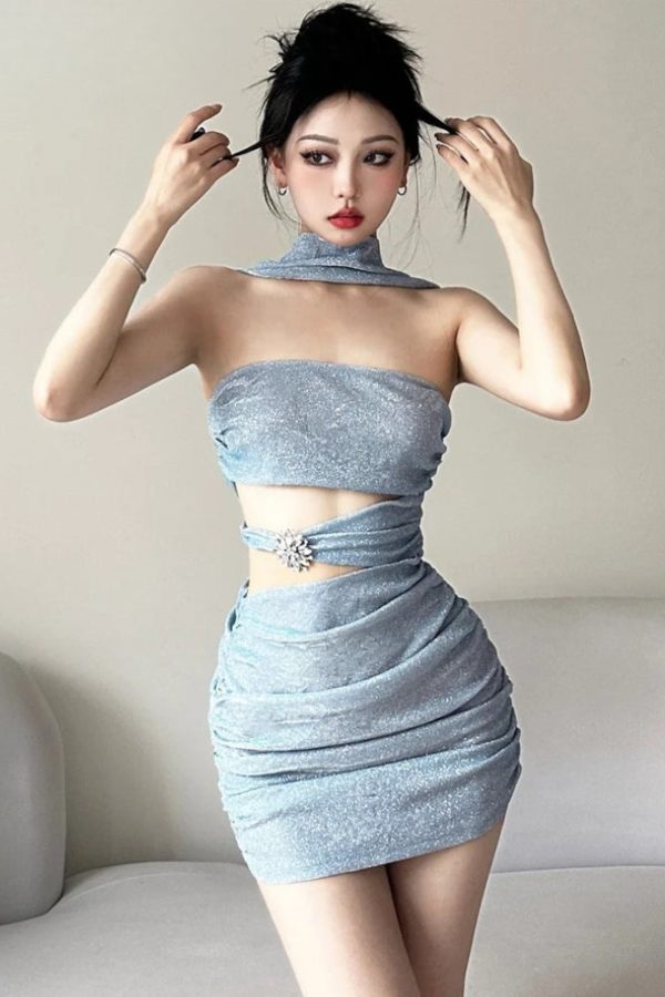 Mermaidcore Glitter Mini Dress