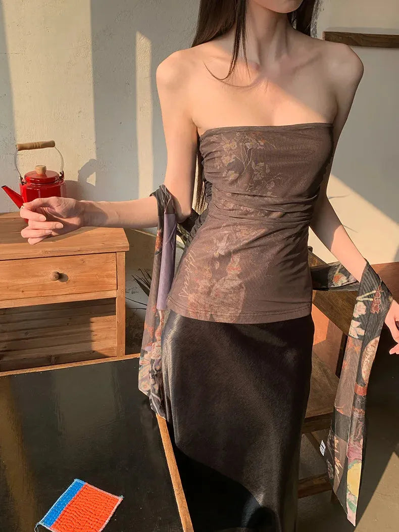 Mesh Layered Tube Top Mesh Layered Tube Top