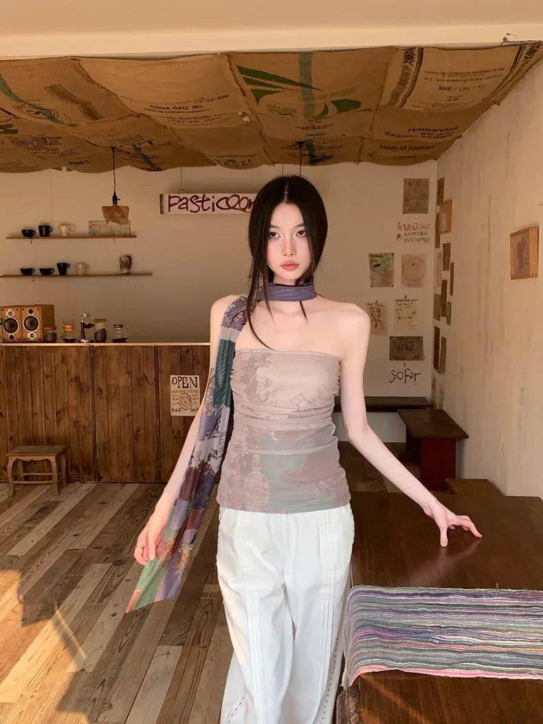 Mesh Layered Tube Top Mesh Layered Tube Top