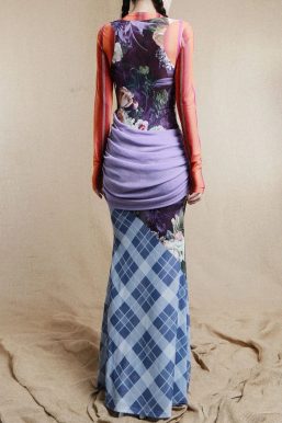 Mesh Patchwork Maxi Dress