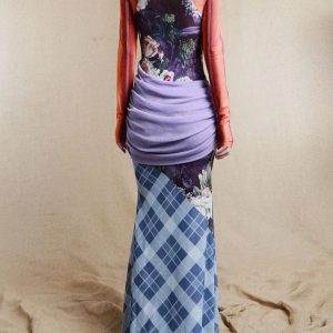 Mesh Patchwork Maxi Dress