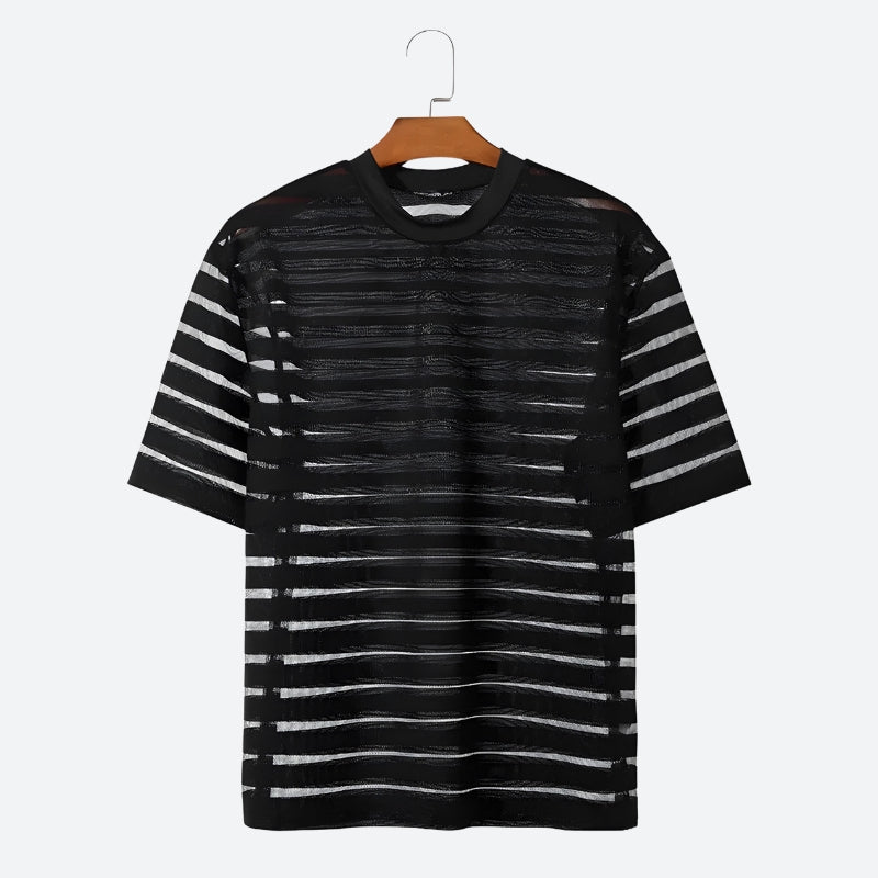 Mesh Striped Sheer Top Mesh Striped Sheer Top