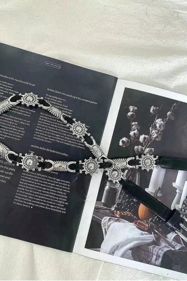 Metal Faux Leather Tiny Belt