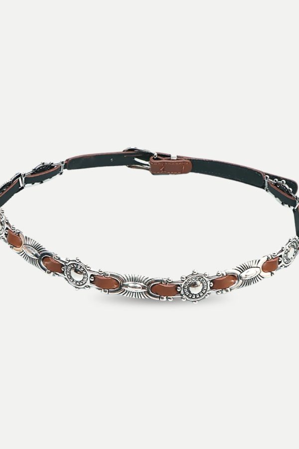 Metal Faux Leather Tiny Belt