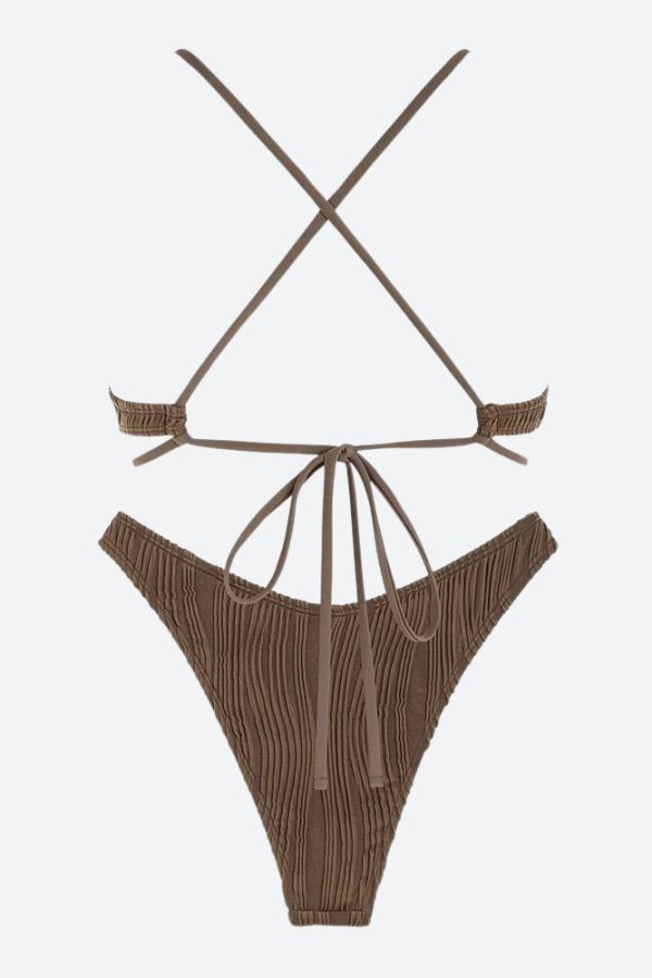 Metal Hardware Criss Cross Bikini Set