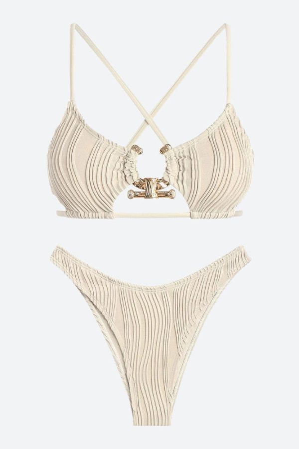 Metal Hardware Criss Cross Bikini Set