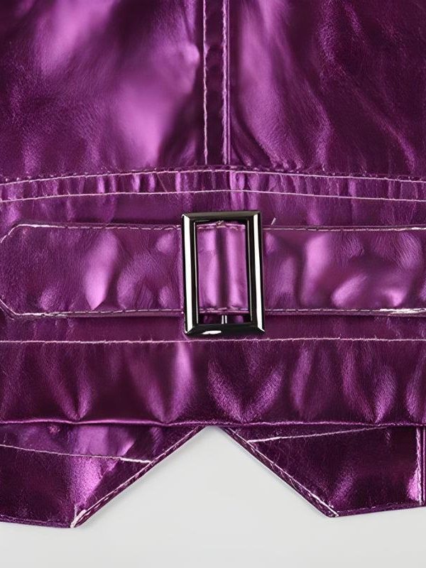 Metallic Fuchsia Faux Leather Jacket