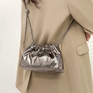 Metallic Ruched Bag