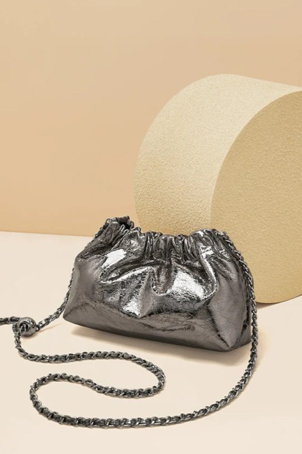 Metallic Ruched Bag