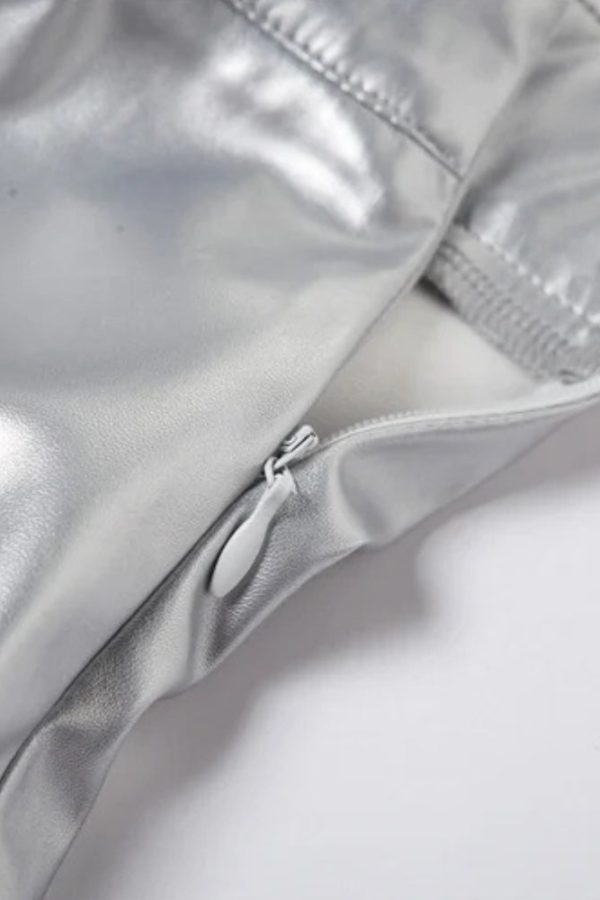 Metallic Silver Maxi Dress