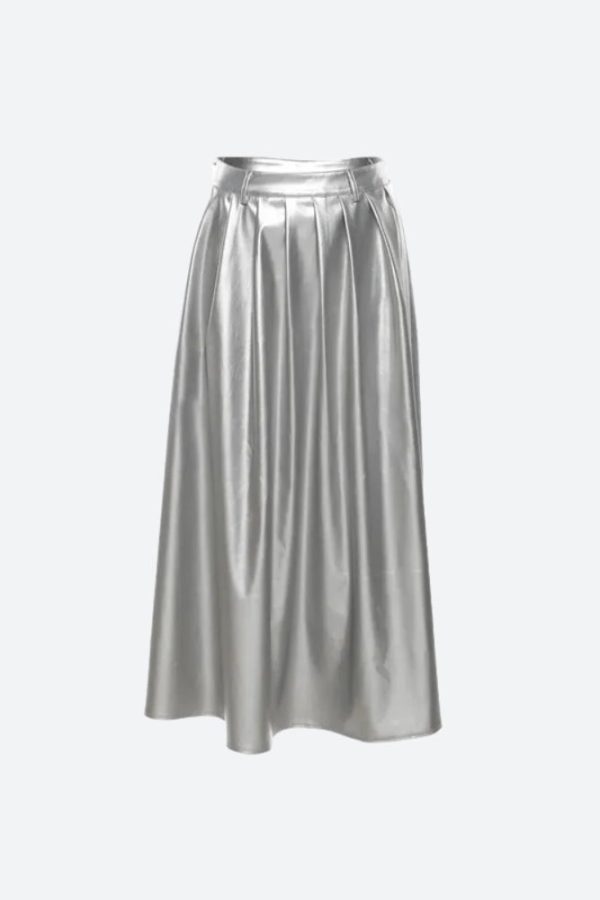 Metallic Silver Maxi Dress