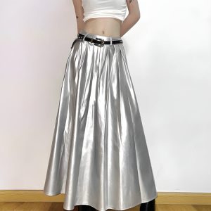 Metallic Silver Maxi Dress