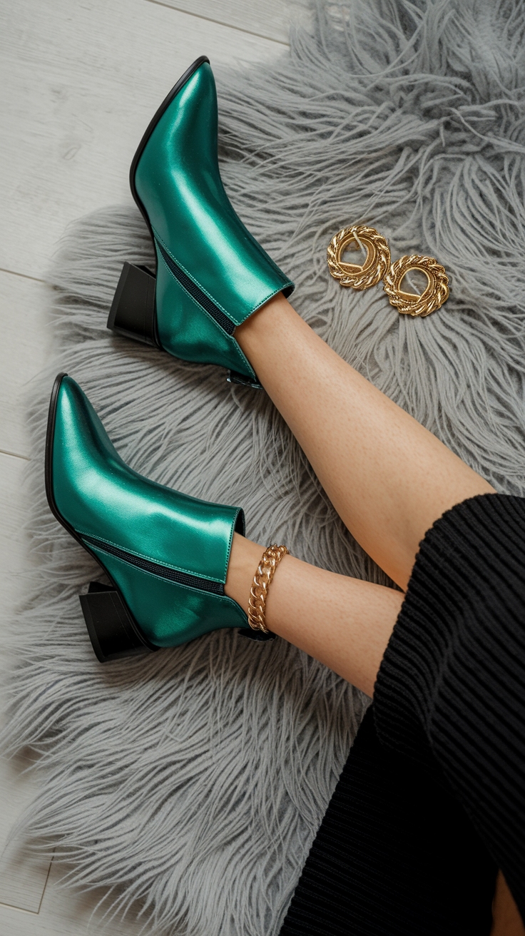 Stylish Metallic Ankle Boots for Any Occasion outfit idea