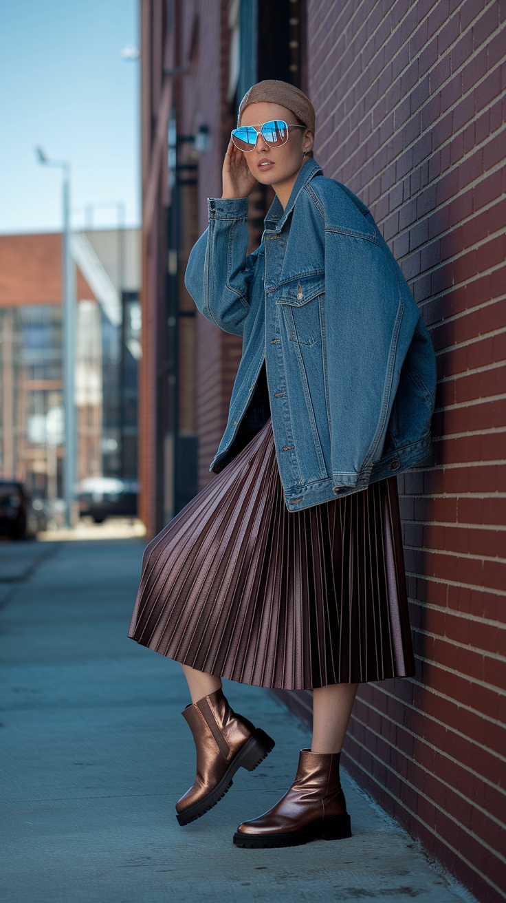 Creating a Stunning Metallic Ankle Boots Outfit outfit idea