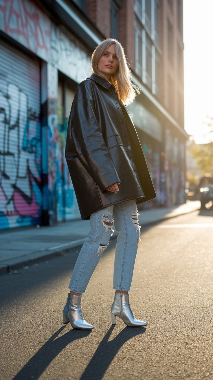 Stylish Metallic Boots to Elevate Your Look outfit idea