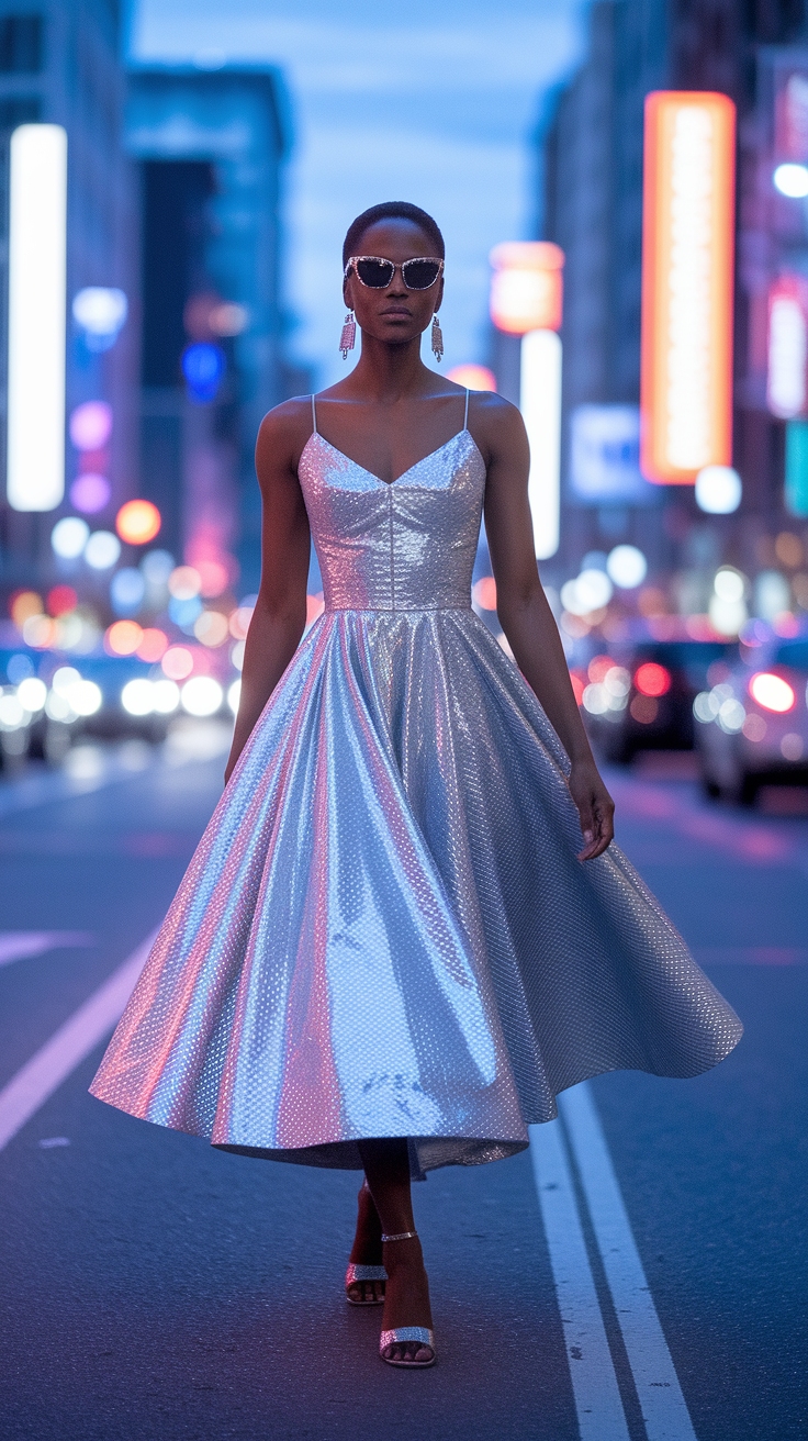 How to Style a Metallic Dress for Any Occasion outfit idea
