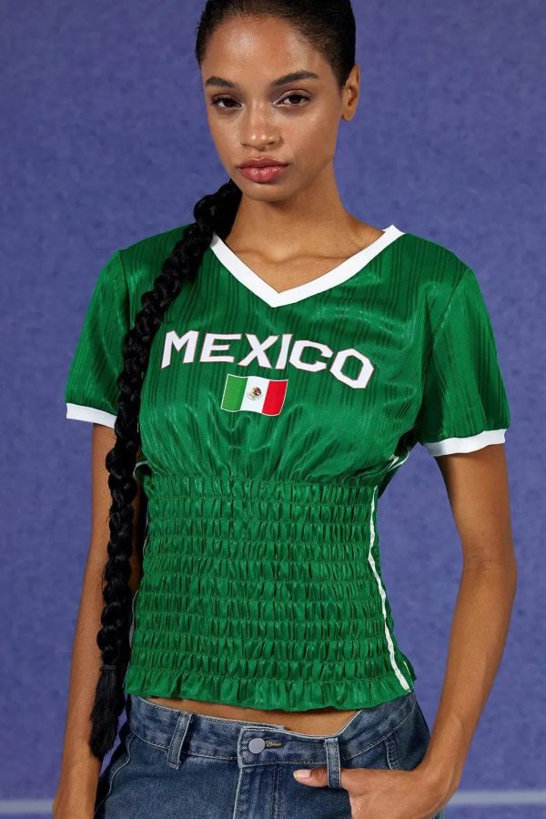 Mexico Ruched Jersey Top