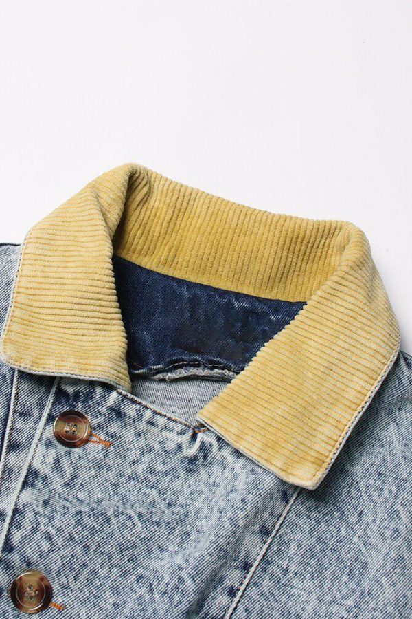 Mid Wash Patchwork Denim Jacket
