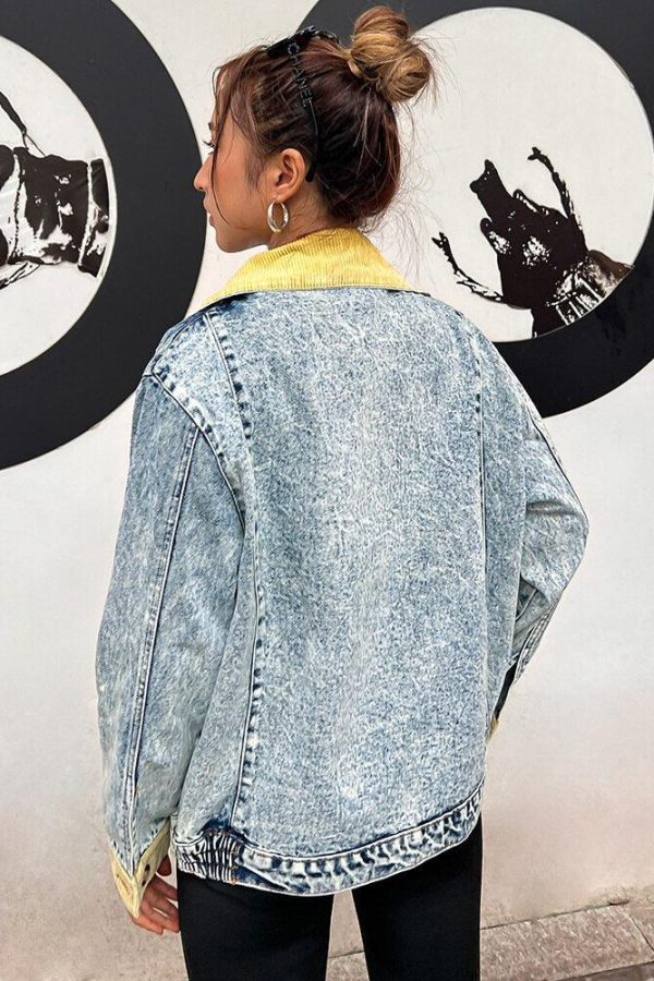 Mid Wash Patchwork Denim Jacket