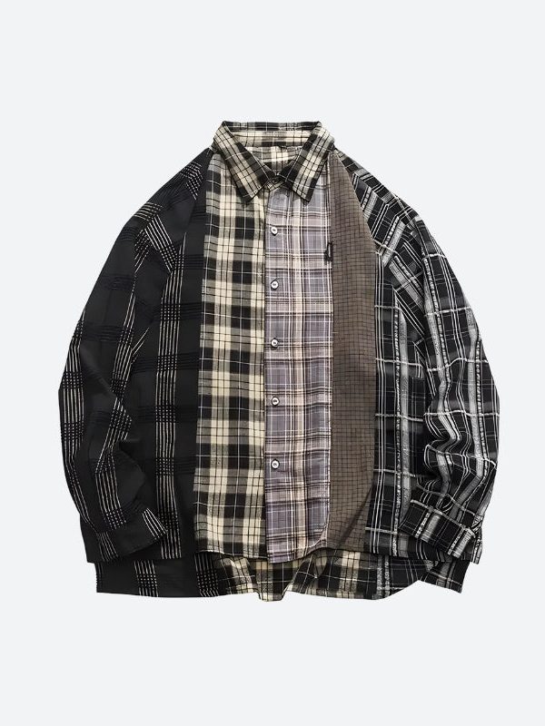 Multi Pattern Plaid Shirt