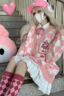 My Melody Buttoned Pink Cardigan
