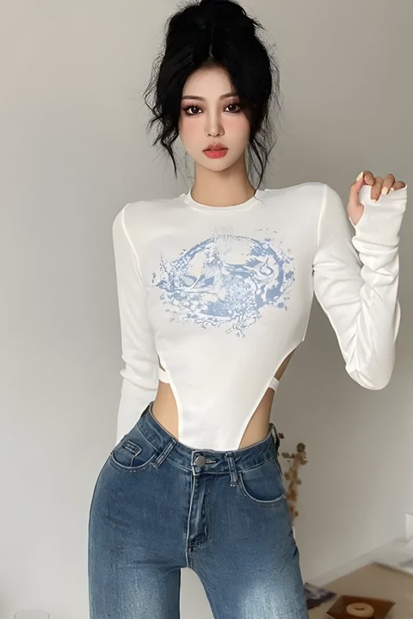 Mythology Figure Printed Bodysuit