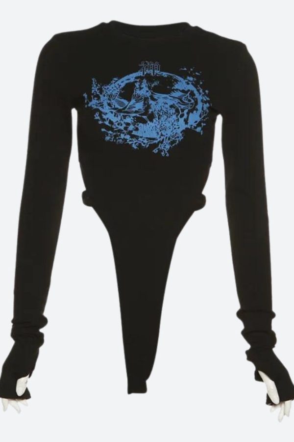 Mythology Figure Printed Bodysuit