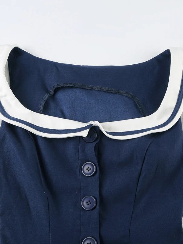 Nautical Button Mini Dress