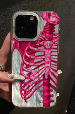 Neon Skeleton Silver Phone Case