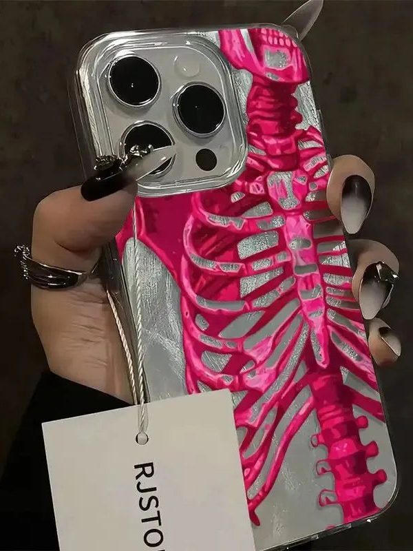 Neon Skeleton Silver Phone Case