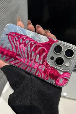 Neon Skeleton Silver Phone Case
