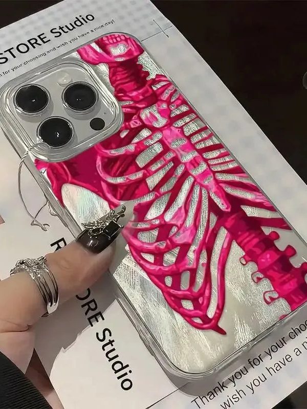 Neon Skeleton Silver Phone Case