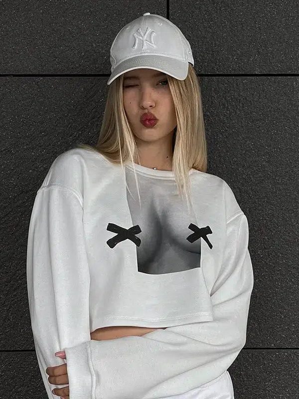 No Nipples Crop Sweatshirt