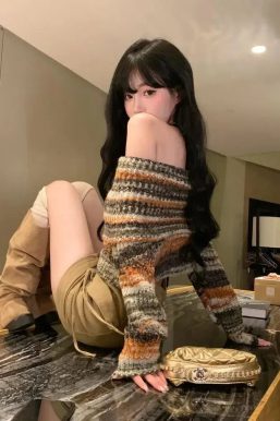 Off Shoulder Cropped Sweater