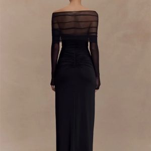 Off Shoulder Cut Out Maxi Dress